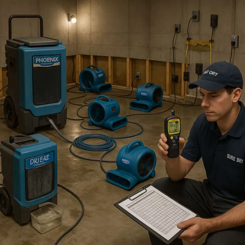 Structural Drying and Dehumidification process in Sixteen Mile Stand, OH